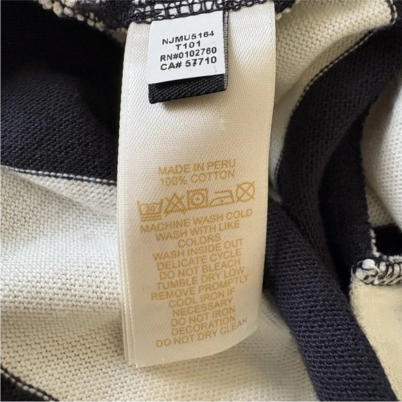 Kate Spade Black Ivory Cotton Striped Dress Womens Size Small (653) - Picture 5 of 5